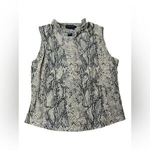 Y2K 100% silk snake print top, large